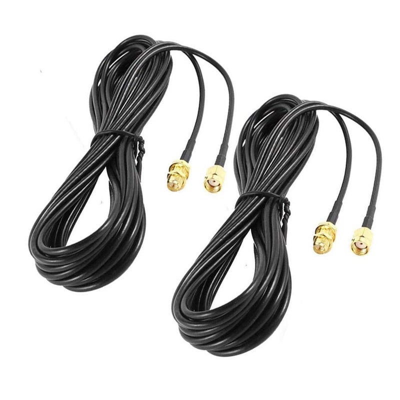 CORONIR 1m 3ft Cable RP-SMA Coaxial Extension Cable Male to Female Connector for Wireless LAN Router Bridge & Cellular Antenna Extension-2pack - Image 1