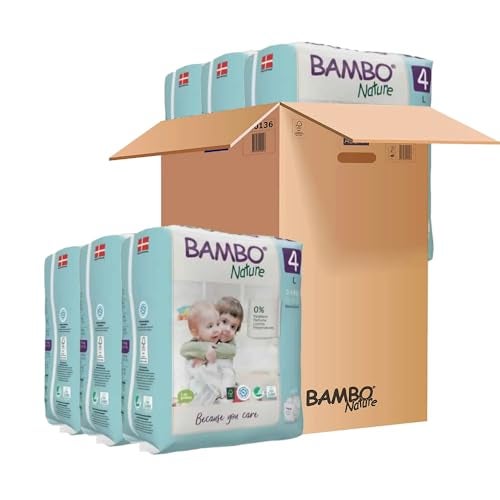 Bambo Nature Premium Baby Tape Diapers for Baby Large Size (7-14 Kgs) Super Absorbent, Breathable, Extra Soft, Dermatologically Tested, Hypoallergenic Toddler Nappies With Wetness Indicator, 144 Count - Image 1