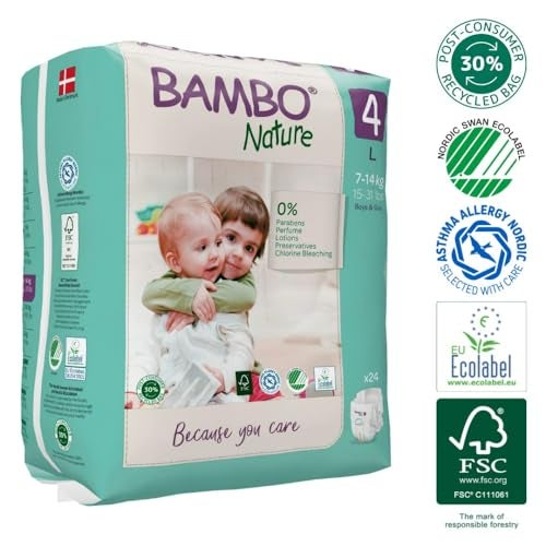 Bambo Nature Premium Baby Tape Diapers for Baby Large Size (7-14 Kgs) Super Absorbent, Breathable, Extra Soft, Dermatologically Tested, Hypoallergenic Toddler Nappies With Wetness Indicator, 144 Count - Image 3