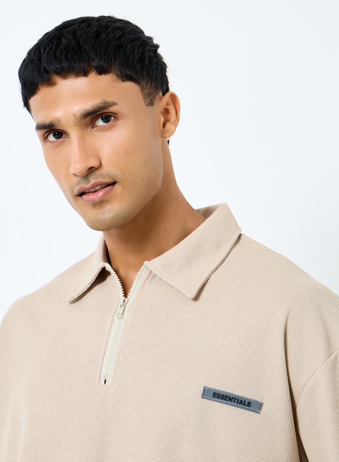 ستايلي تيشيرت بولو فضفاض سادة - Image 3