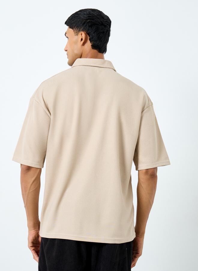 ستايلي تيشيرت بولو فضفاض سادة - Image 4