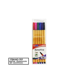 Sky Glory Better Fine 0.4 mm Pen, Set of 6 Colors - No:SG854