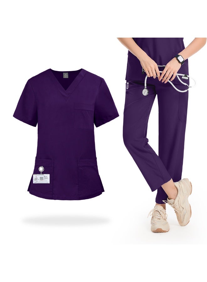 NIBEMINENT Medical Uniforms Women Scrubs Sets  Doctors Hospital Nurses Accessories Dental Clinic Spa Salon Workwear Clothes - Image 1