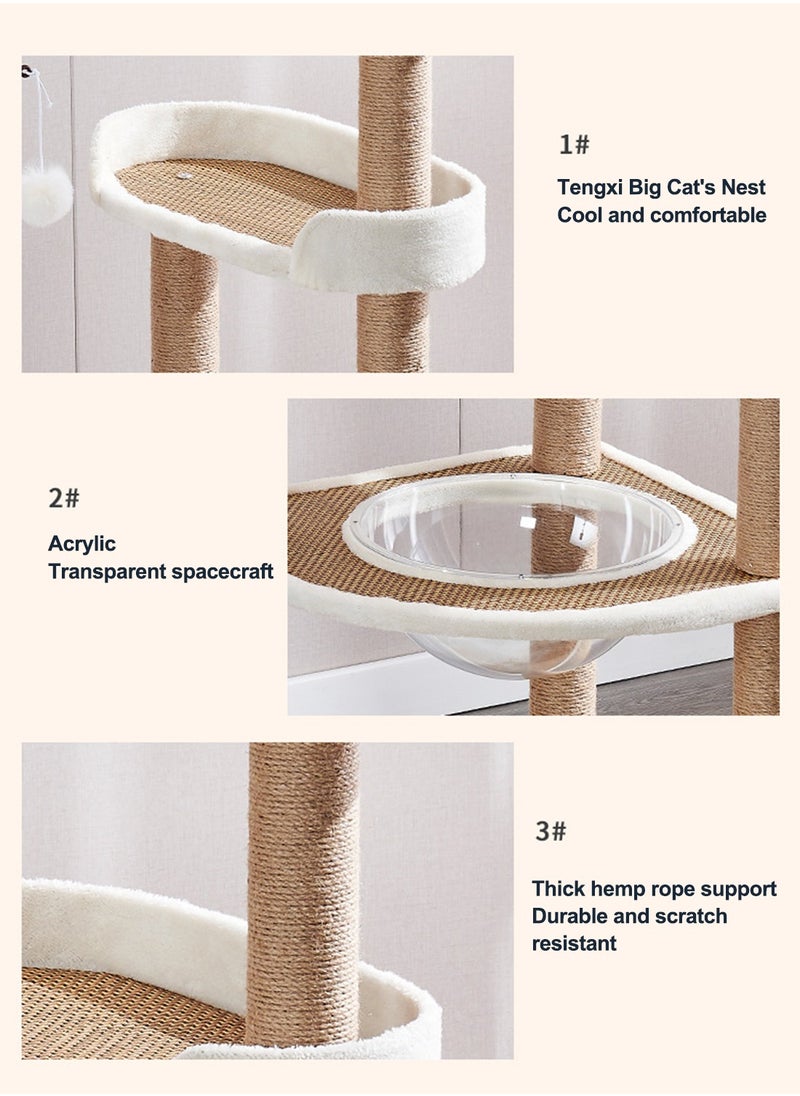 Glanfen - Multifunctional Cat Climbing Frame Large Cat Nest Four Seasons Universal Cat Tree Oversized Capsule Cat Scratching Board Cat Villa Cat Toys - Image 1