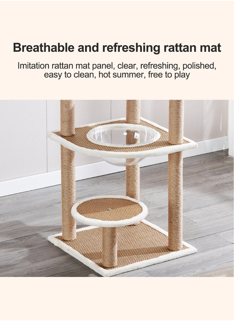 Glanfen - Multifunctional Cat Climbing Frame Large Cat Nest Four Seasons Universal Cat Tree Oversized Capsule Cat Scratching Board Cat Villa Cat Toys - Image 1
