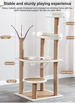 Glanfen Multifunctional Cat Climbing Frame Large Cat Nest Four Seasons Universal Cat Tree Oversized Capsule Cat Scratching Board Cat Villa Cat Toys  - Image 3