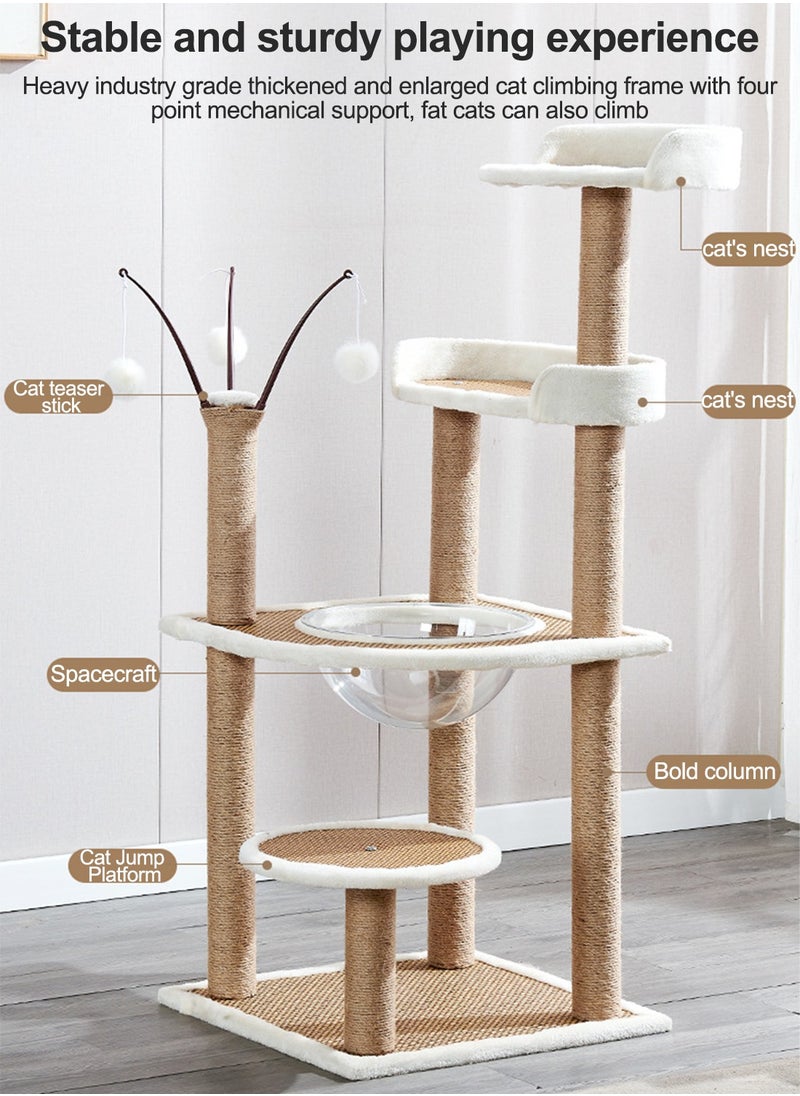 Glanfen - Multifunctional Cat Climbing Frame Large Cat Nest Four Seasons Universal Cat Tree Oversized Capsule Cat Scratching Board Cat Villa Cat Toys - Image 1