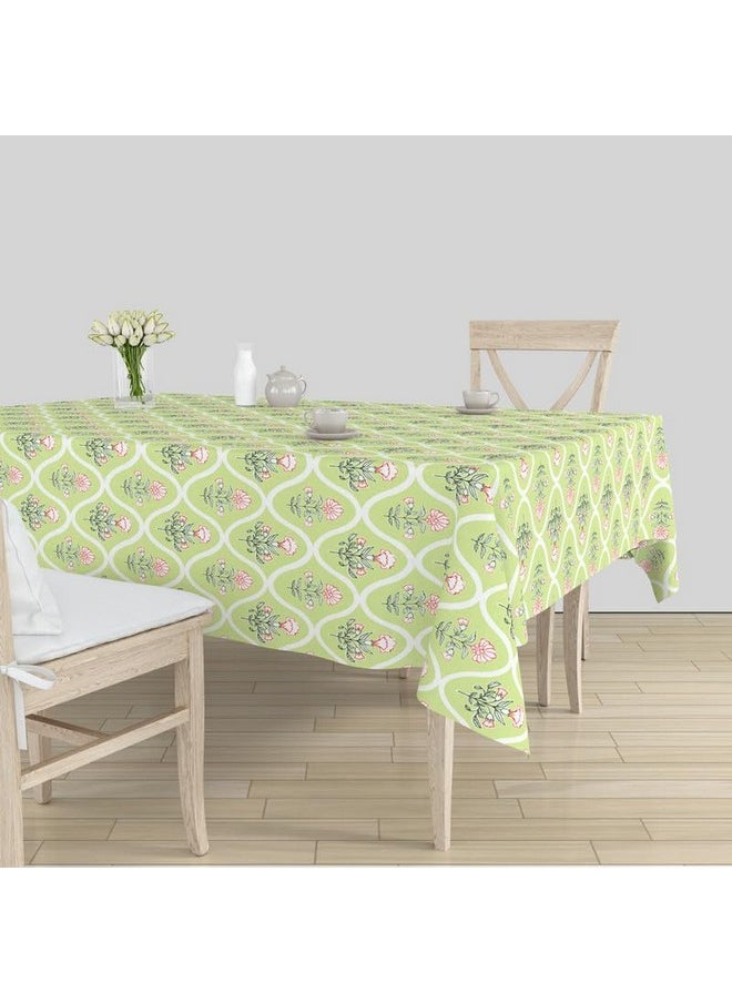 Encasa Homes Printed Table Cloth 7.5 Ft For 6 To 8 Seater Dining Table, Silky Polyester- Pea Green,Pack Of 1, Rectangular - pzsku/Z824B858EF49A5A5B75D0Z/45/_/1737721140/4db34597-07a0-47ec-99fb-249941418e41