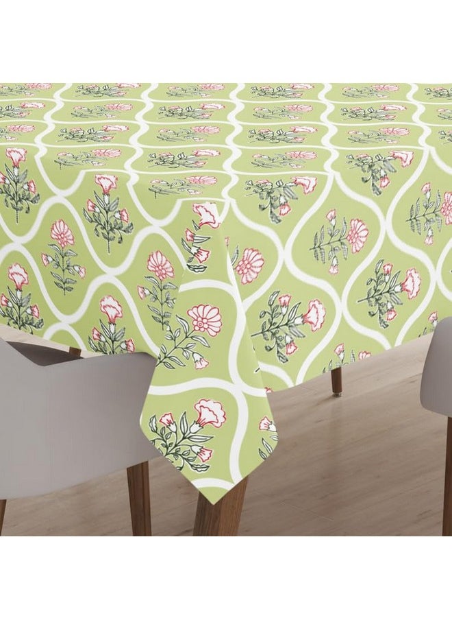 Encasa Homes Printed Table Cloth 7.5 Ft For 6 To 8 Seater Dining Table, Silky Polyester- Pea Green,Pack Of 1, Rectangular - pzsku/Z824B858EF49A5A5B75D0Z/45/_/1737721189/a294c26e-9297-436f-9f6a-692d3f28de4c