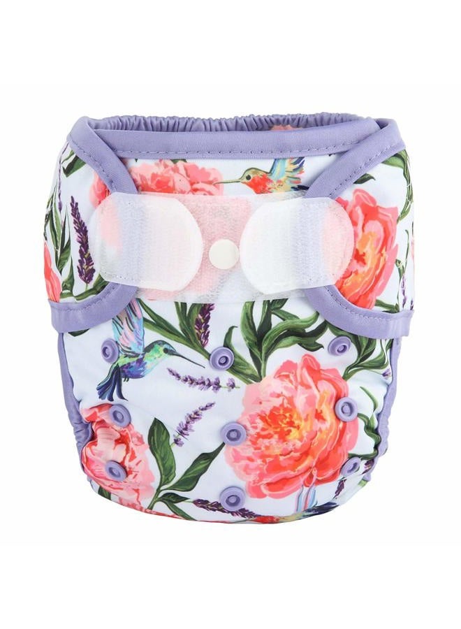 Sigzagor Baby Cloth Diaper Cover Nappy Hook and Loop Double Gussets for Girls (Hummingbirds Floral) One Size - Image 1