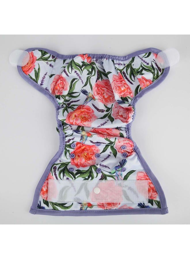 Sigzagor Baby Cloth Diaper Cover Nappy Hook and Loop Double Gussets for Girls (Hummingbirds Floral) One Size - Image 3