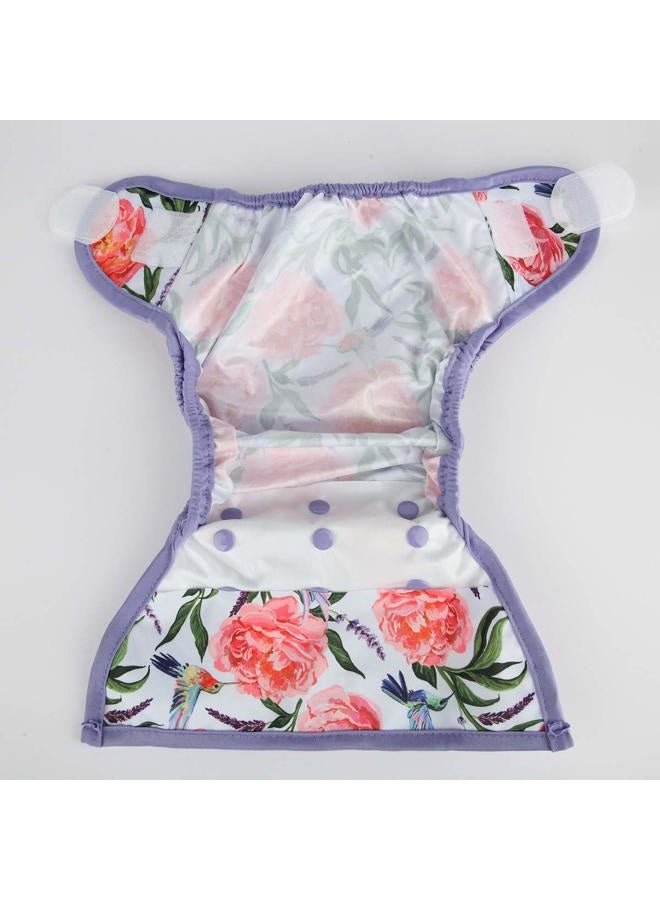 Sigzagor Baby Cloth Diaper Cover Nappy Hook and Loop Double Gussets for Girls (Hummingbirds Floral) One Size - Image 4