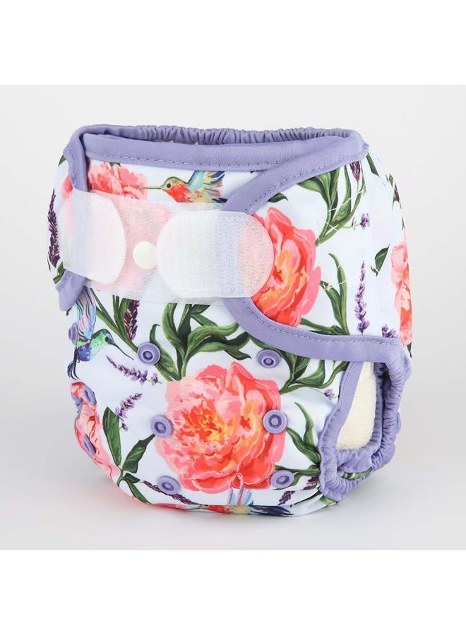 Sigzagor Baby Cloth Diaper Cover Nappy Hook and Loop Double Gussets for Girls (Hummingbirds Floral) One Size - Image 2