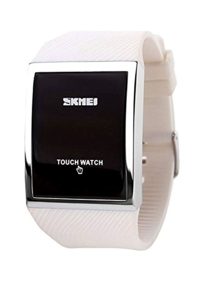 Men's Silicon Digital Wrist Watch 988 - 43 mm - White - Image 2