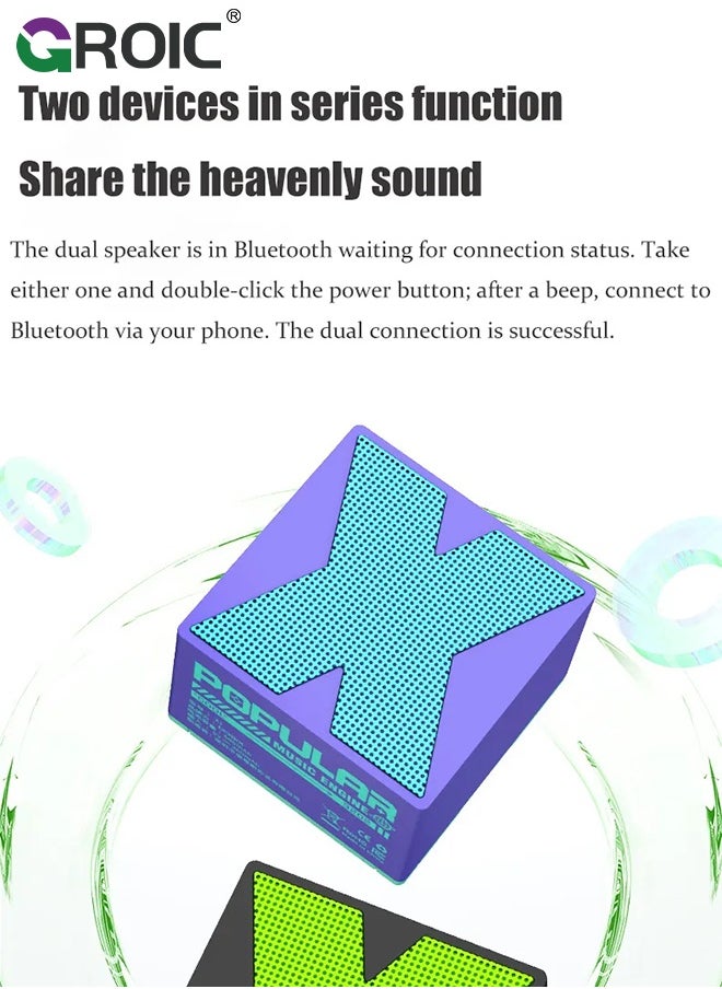 GROIC X Speaker Wireless Bluetooth Speaker,Bluetooth 5.0 Wireless Bluetooth Speaker for Outdoor,Camping Bluetooth Speaker,Outdoor Speaker  - Image 5