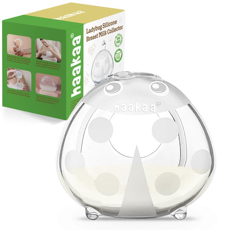 haakaa Ladybug Milk Collector 1.4oz/40ml 1pc - Wearable Nursing Cup | Soft Breast Shell | Breastmilk Saver | Portable Letdown Catcher for Pumping On The Go Breastfeeding Moms, Protects Sore Nipples - Image 1