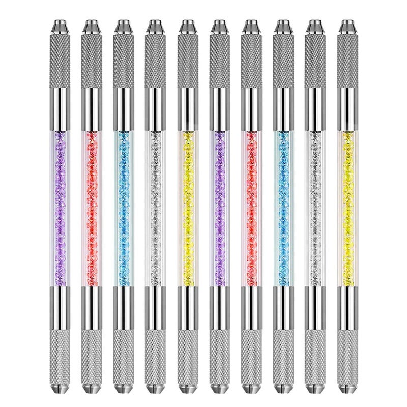 Bysiter 10 Pcs Double Sided Manual Tattoo Fog Eyebrow Pen Needle Tip Holder Tool Manual Pen Kit for Makeup Supplies - Image 1