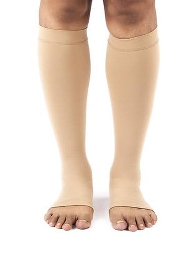 FederFlex Class 2 Compression Stockings - Open Toe | Knee Length | Medium - Image 1