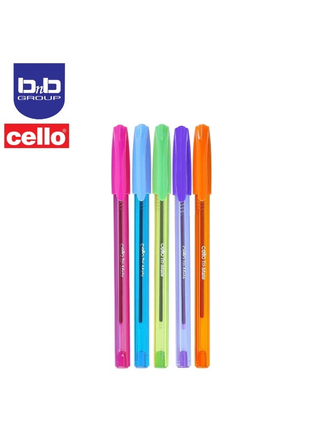 تشيلو قلم حبر جاف سيلو الأصلي ثلاثي الأطراف ذو رأس متوسط ​​(1.0 مم) (متنوع، عبوة من 10 أقلام) - Image 1