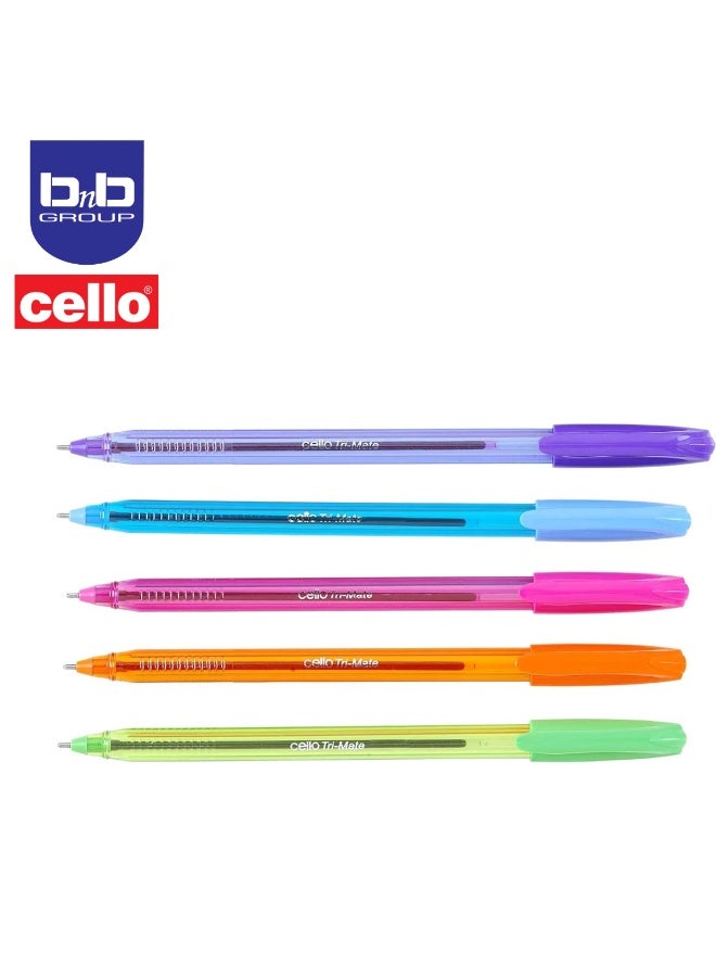 تشيلو قلم حبر جاف سيلو الأصلي ثلاثي الأطراف ذو رأس متوسط ​​(1.0 مم) (متنوع، عبوة من 10 أقلام) - Image 2