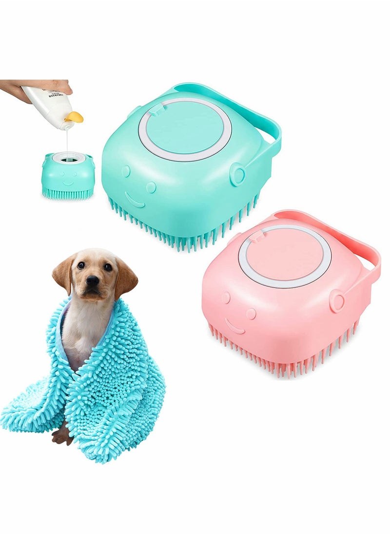 KASTWAVE Dog Bath Brush Kit Pet Bathing Brush Tool with Pet Towel  - Image 1
