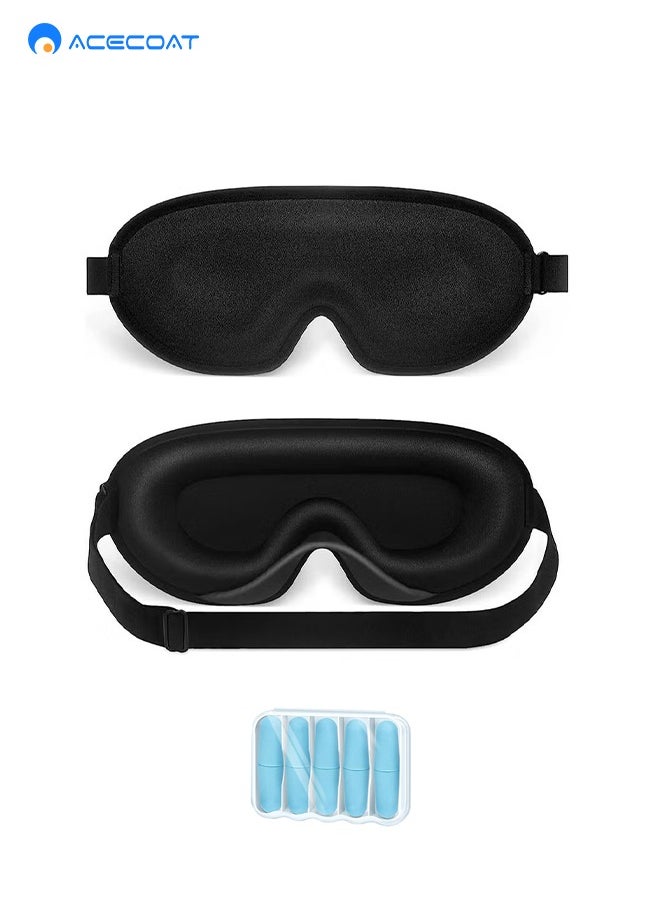 100% light blocking sleeping mask for men and women - Zero eye pressure eye mask for sleeping - Our sleeping mask comes with 5 pairs of earplugs - Black eye mask for travel or covering your eyes - pzsku/Z824BA7F6B5E75E988725Z/45/_/1727314410/7e8bcd67-f720-43c2-ab3d-93b164d1cd70