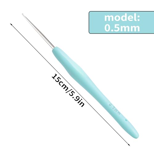 Gerute Small Size Crochet Hook Lace Crochet Needle, 0.5mm Crochet Hook, Ergonomic Crochet Hooks，Embroidery Thread Knitting Weaving Tool (0.5 mm) - Image 2