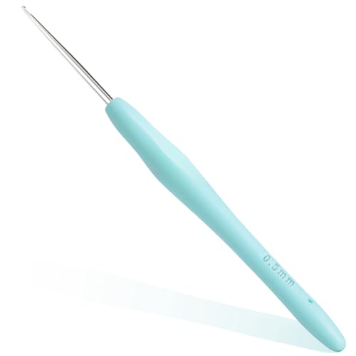 Gerute Small Size Crochet Hook Lace Crochet Needle, 0.5mm Crochet Hook, Ergonomic Crochet Hooks，Embroidery Thread Knitting Weaving Tool (0.5 mm) - Image 1