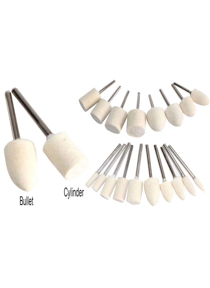 DIY Crafts Diy Crafts Buffing Wheel 3 20mm Grinding Head for Dremel Drill 3235mm Shank 16mm 5 Piece Bullet Type Shank Diameterabout 3mm Off White  - Image 3