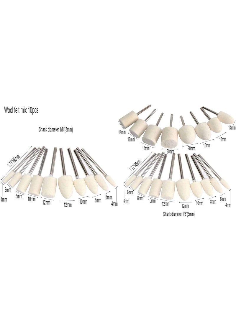 DIY Crafts Diy Crafts Buffing Wheel 3 20mm Grinding Head for Dremel Drill 3235mm Shank 16mm 5 Piece Bullet Type Shank Diameterabout 3mm Off White  - Image 2
