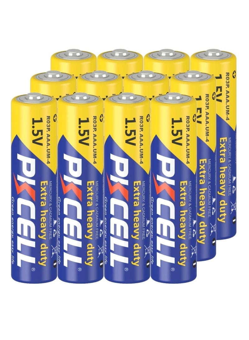 PKCELL AAA High Performance Zinc Carbon Batteries 1.5 V for Remote Controls, Fixed Phones, Toys, Pack of 12 PKCELL - Image 1