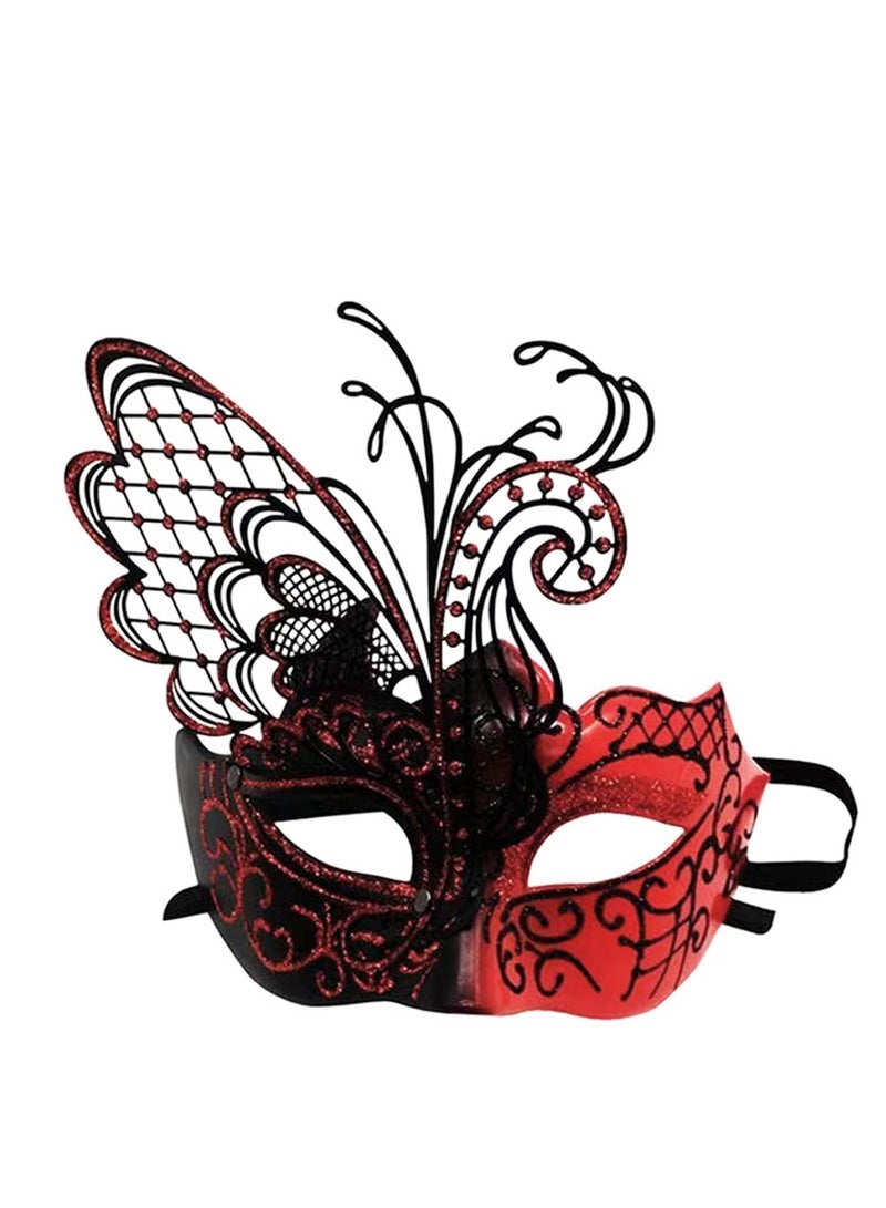 Venetian Mardi Gras Halloween Party Masks Evening Prom Mask Costume Accessory Masquerade Mask for Women(Red) - Image 1
