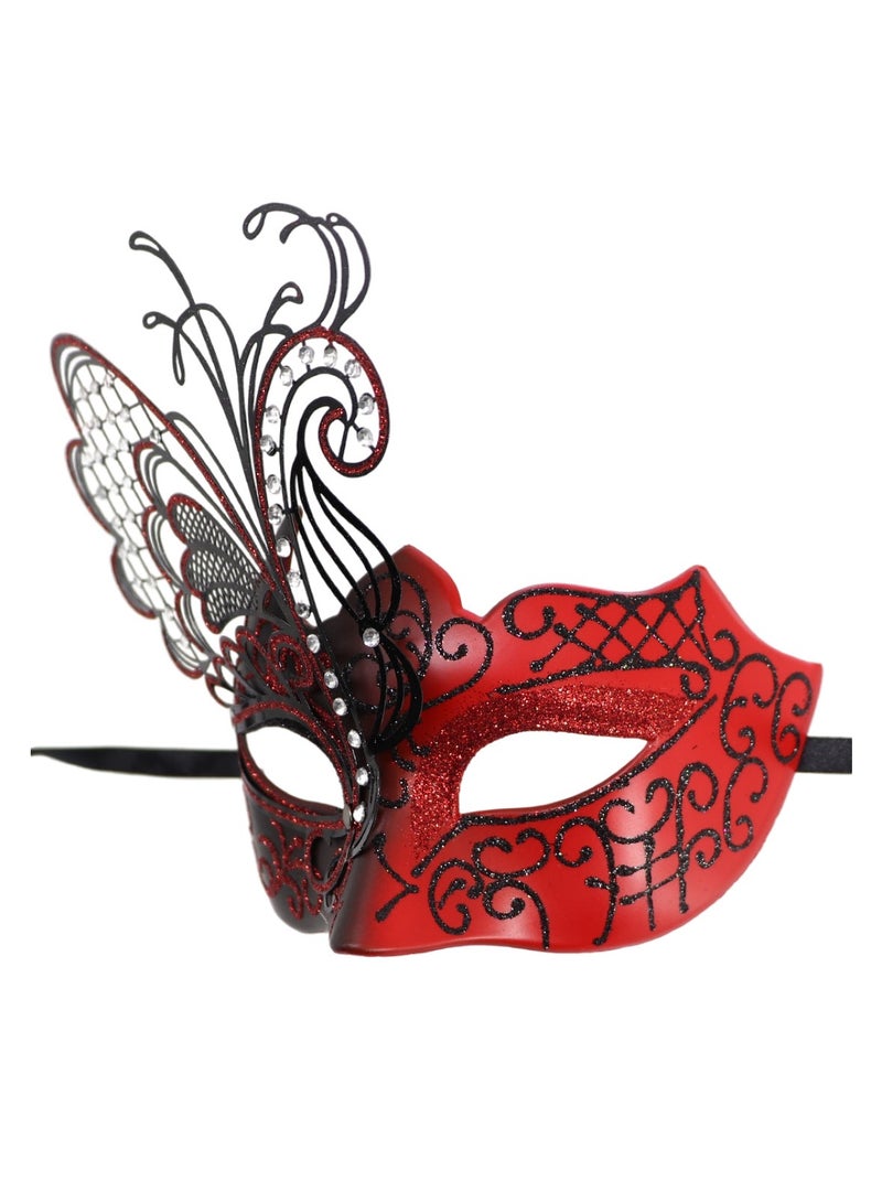Venetian Mardi Gras Halloween Party Masks Evening Prom Mask Costume Accessory Masquerade Mask for Women(Red) - Image 2