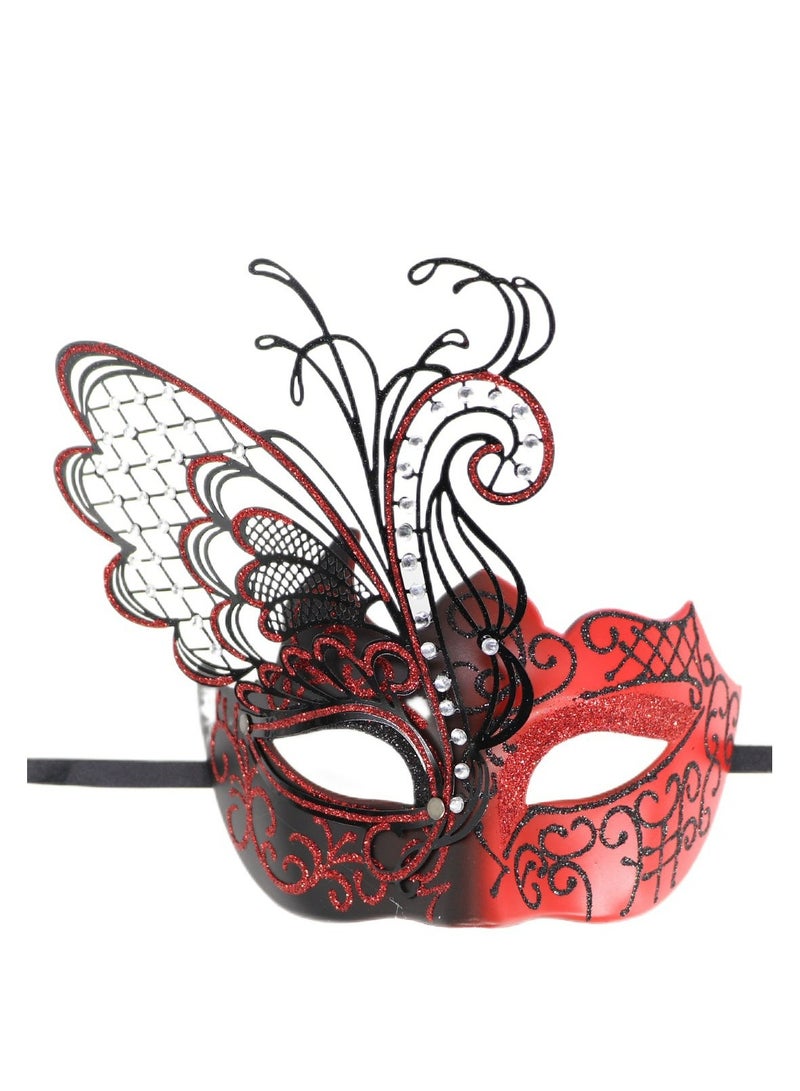 Venetian Mardi Gras Halloween Party Masks Evening Prom Mask Costume Accessory Masquerade Mask for Women(Red) - Image 4