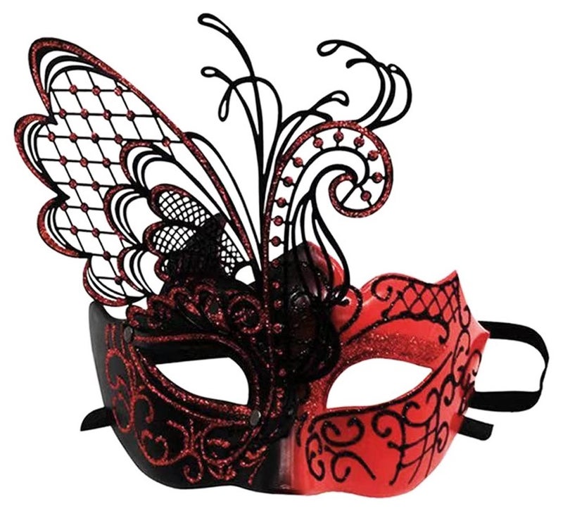 Venetian Mardi Gras Halloween Party Masks Evening Prom Mask Costume Accessory Masquerade Mask for Women(Red) - Image 1