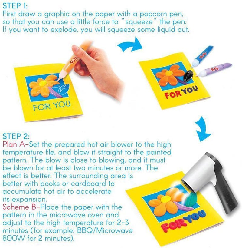 كلاراكو أقلام رسم فشار الفقاعات، أقلام فشار سحرية منتفخة، أقلام رسم منتفخة ملونة، أقلام تلوين فشار ثلاثية الأبعاد آمنة، أقلام فشار سحرية منتفخة للأطفال، قلم فشار سحري (قطعتان) - Image 5