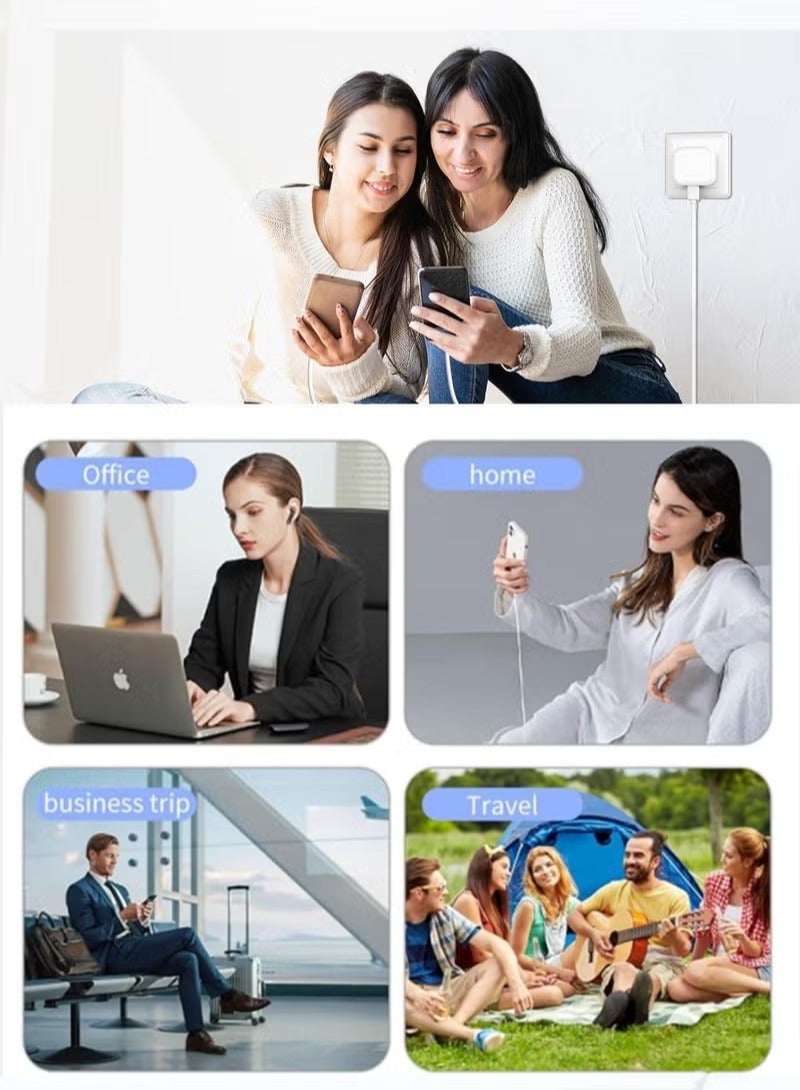 XnYao 50W For iPhone Charger Dual Type C Port With 1M Fast Lightning Cable Quick Charging USB C Plug Compatible With New iPhone 14/14Pro/14Pro Max/14 Plus/13Pro Max /13 Pro/13/12/11/XS iPad Mini 6/ iPad Pro - Image 2