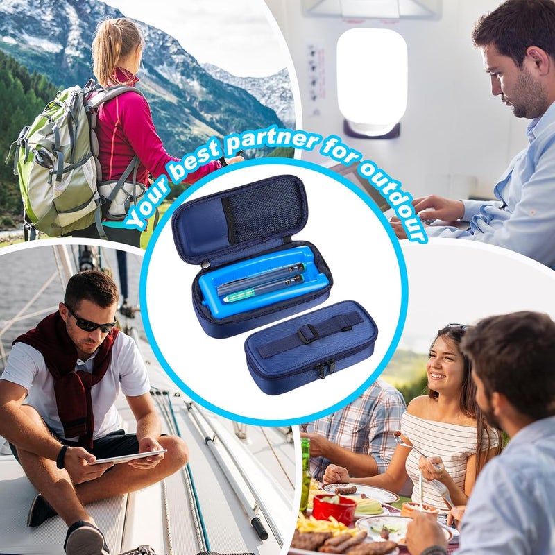 Threlaco 2 Set Insulin Pen Cooler Travel Case Diabetic Medication Carrying Insulated Bag Keep Medicine Cool Portable Injection Medical Bottle Storage with Protective Ice Brick79x35x2 in - Image 5