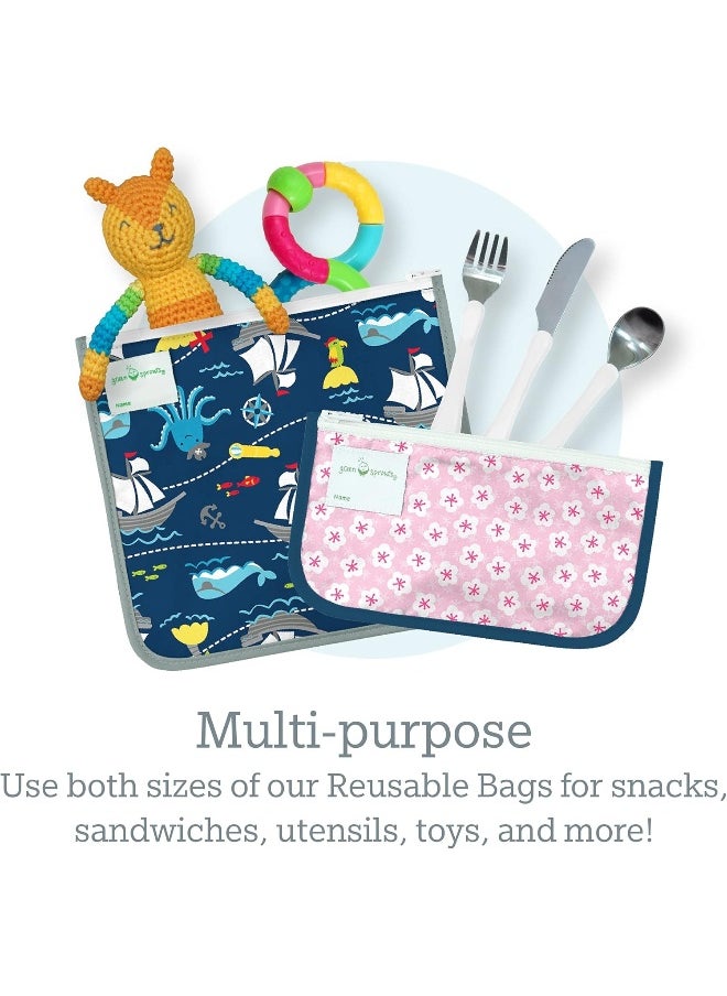 green sprouts green sprouts Reusable Insulated Sandwich Bags (2 Pack) | Holds Food, Utensils, Wipes & More | Keeps Food Fresh | Waterproof  - Image 3