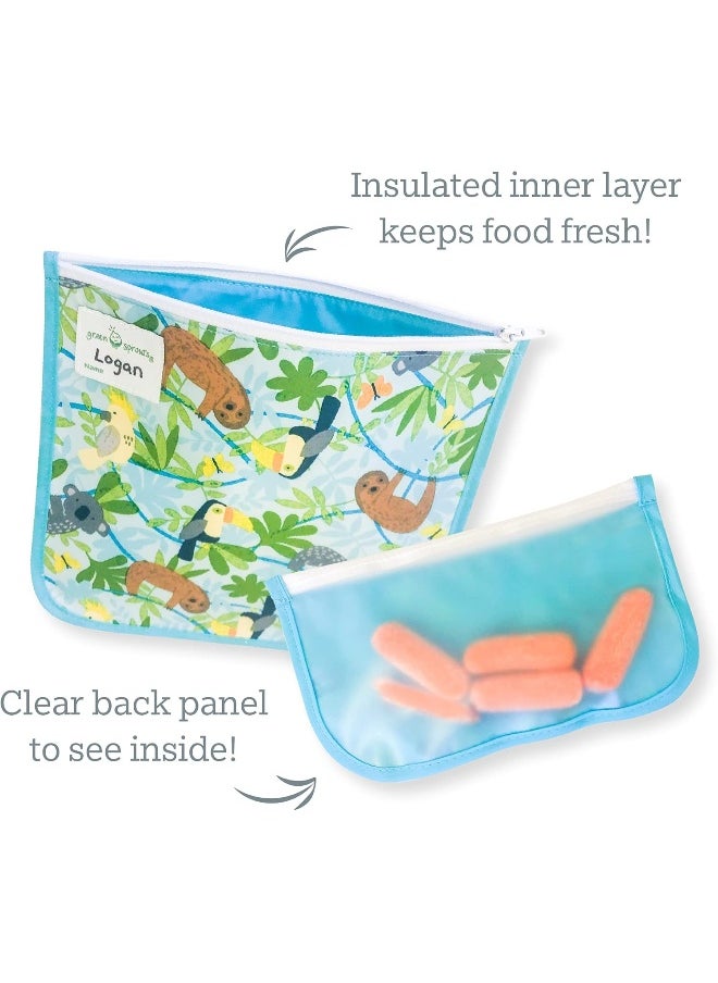 green sprouts green sprouts Reusable Insulated Sandwich Bags (2 Pack) | Holds Food, Utensils, Wipes & More | Keeps Food Fresh | Waterproof  - Image 2