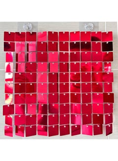Generic sequins wind board wedding birthday scene layout party decoration sequins background wall curtain sequins wall billboard JX2237 Mirror Red 
