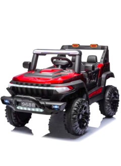 Toy Box Electric Children Jeep Car for Kids with Bluetooth Music & Light -Red 
