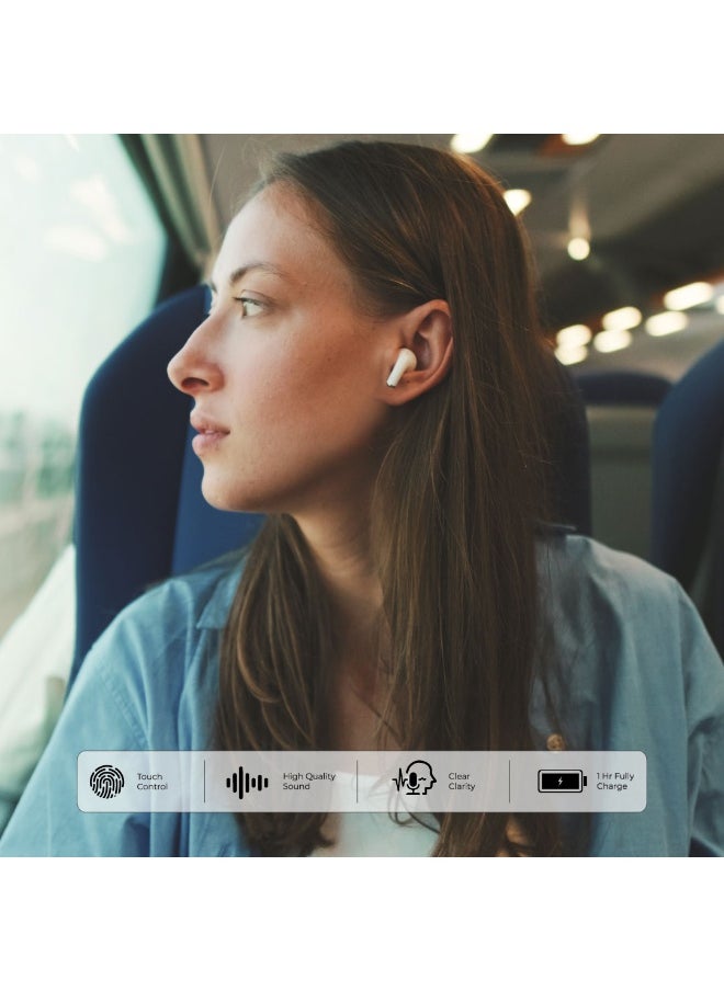 blupebble TuneFlow True Wireless Earbuds | Bluetooth 5.3, Deep Bass, Touch Controls, 30H Playtime, USB-C Charging – Compatible with iOS & Android  - Image 3
