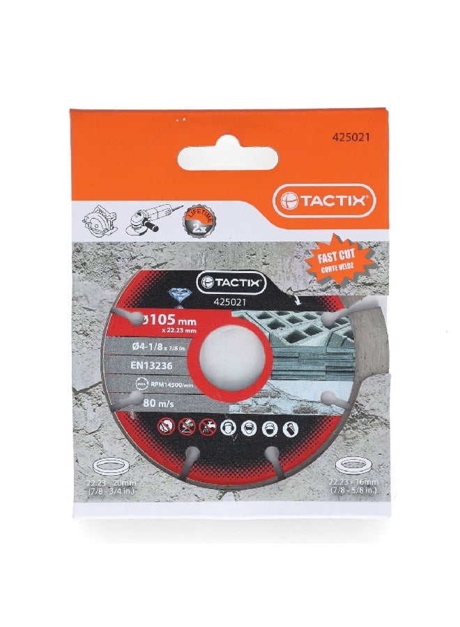 Tactix Durable Break-Resistant Round Diamond Polishing Disc Multicolor 105 x 22.23 mm 425021 - Image 1