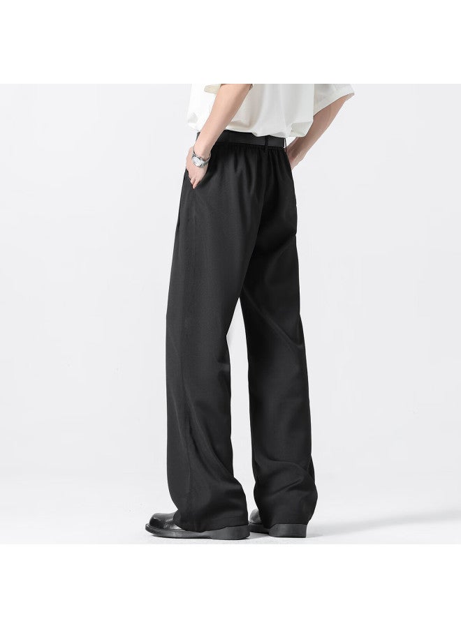 Foss Phil Men's Pants, Autumn And Winter Season, Slightly Flared Wide-leg Draping, Three-piece High-end Casual Suit Pants, K1110 Black XL - Image 4