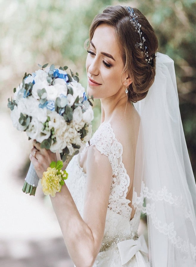 Waydress 8 Pieces Corsage Wristlet Band Elastic Pearl Wrist Wedding Corsage Pearl Bracelet Stretch Wristband for Wedding - Image 5