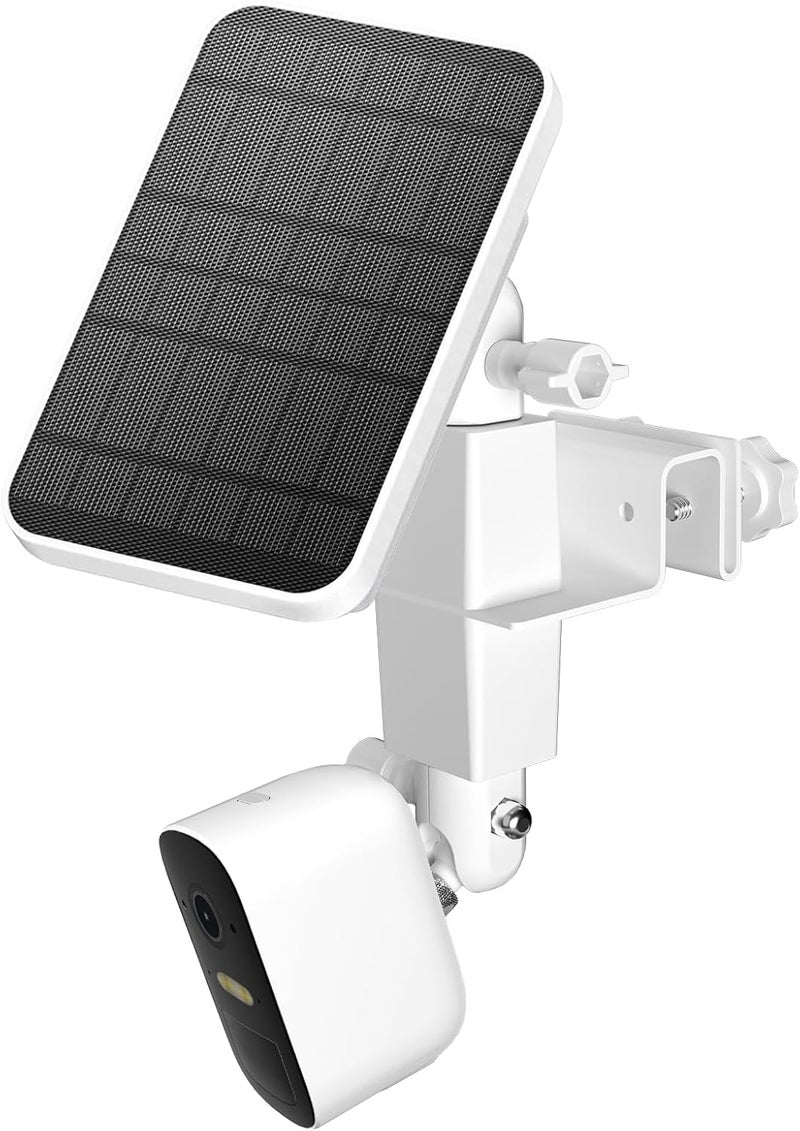 أوكيميو حامل مزودب 2 في 1 متوافق مع Arlo Pro 4/Pro 3/Pro 2/Pro 3 Floodlight/Ultra/Ultra 2/Essential Spotlight Cam واللوح الشمسي لأقصى قدر من ضوء الشمس ورؤية أوسع (أبيض، عبوة واحدة) - Image 1