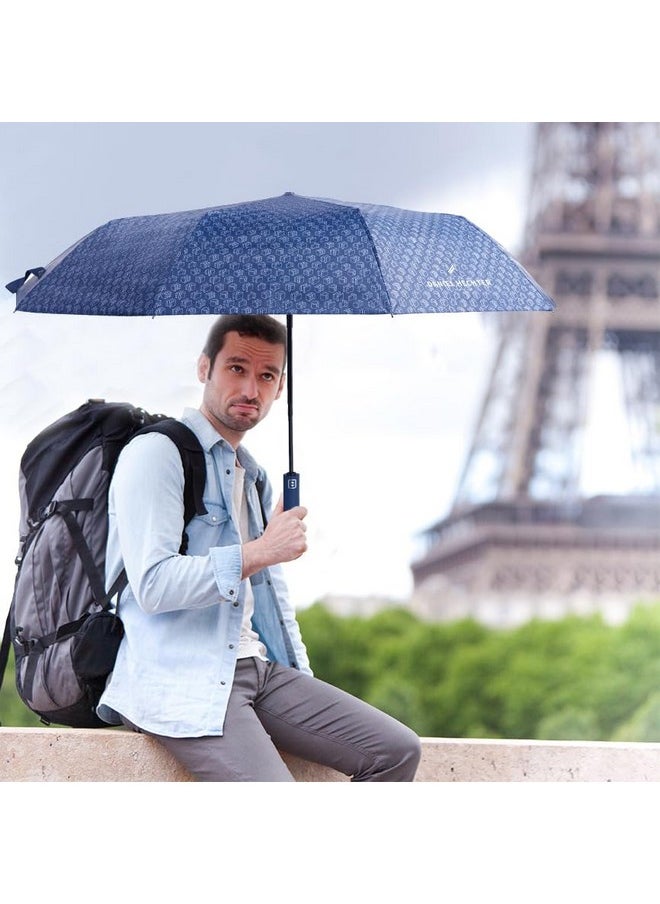 دانيال هيشتر مظلة Daniel Hechter Paris UV Protection للجنسين مطبوعة تفتح وتغلق تلقائيًا للاستخدام في المطر والرياح الموسمية وأشعة الشمس | مظلة أوتوماتيكية للرجال والنساء مع جراب سفر وغطاء | مقاس عادي  - Image 5