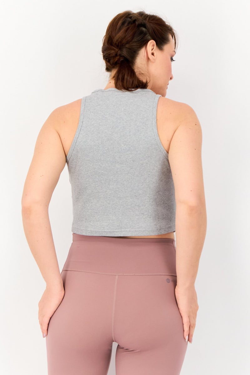 Adidas Women Sportswear Fit Sleeveless Training Tank Top, Grey - Image 3