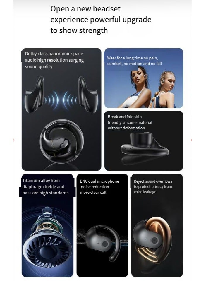 general Small Coconut Ball Bluetooth Headphones Translation Wireless Ear-hook Ultra-long Battery Life Noise Reduction Language Translation Earplugs - Image 2